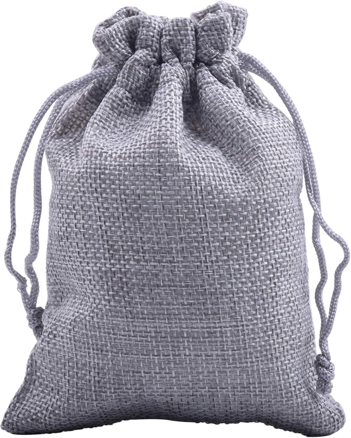 Sansam 50pcs 4.0X5.60 Inch Drawstring Burlap Gift Bags, Jute Jewellery Pouches, Small Grey Lining Burlap Favor Sacks For Herb, Spices, Jute Treat Bags for Christmas, Wedding, Party