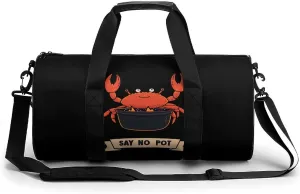Say No To Pot Crab Novelty Large Duffel Bag Lightweight Gym Bag Travel Tote Bags