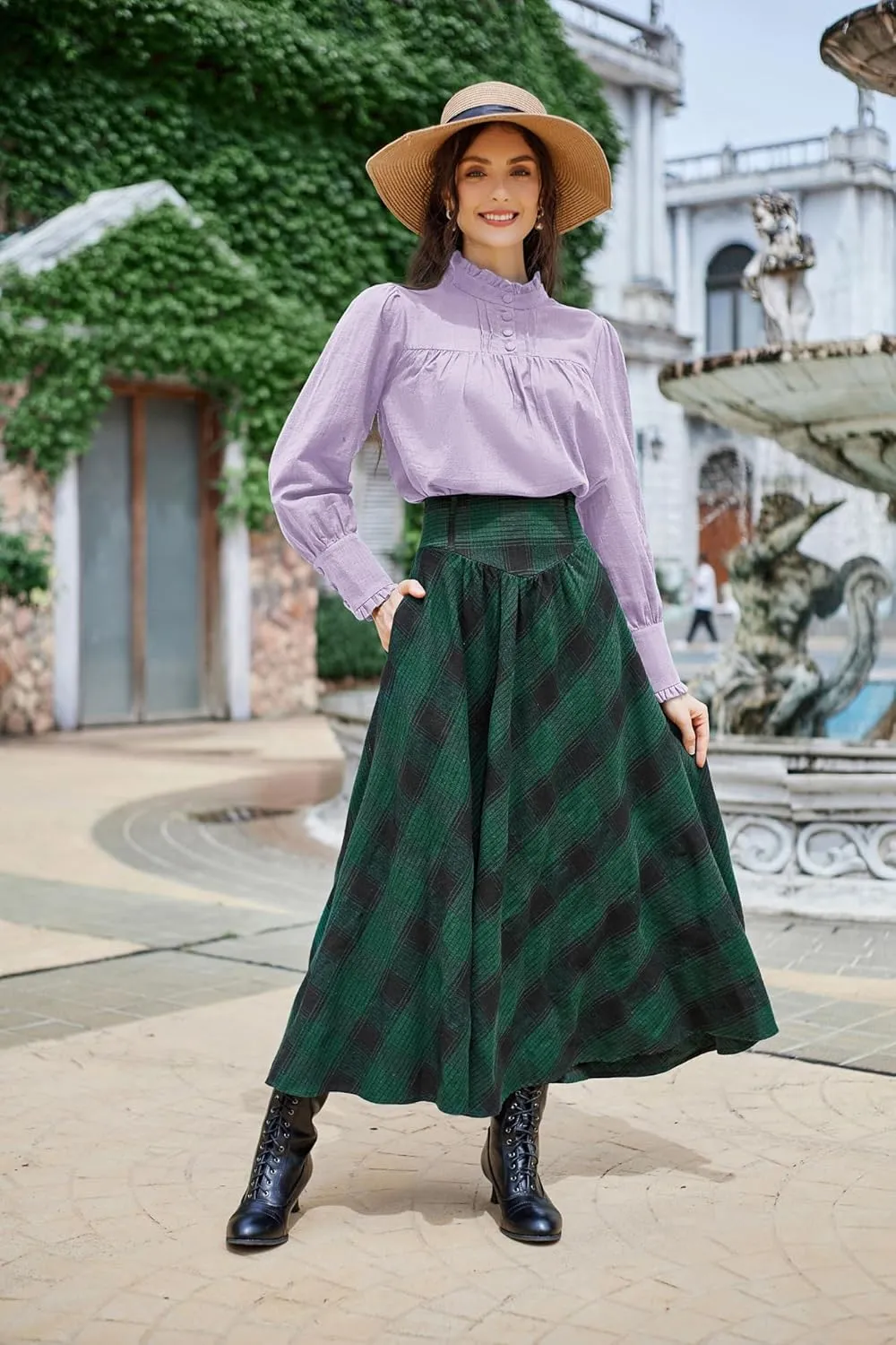 Scarlet Darkness Victorian Blouse for Women Cotton Long Sleeve Renaissance Shirt