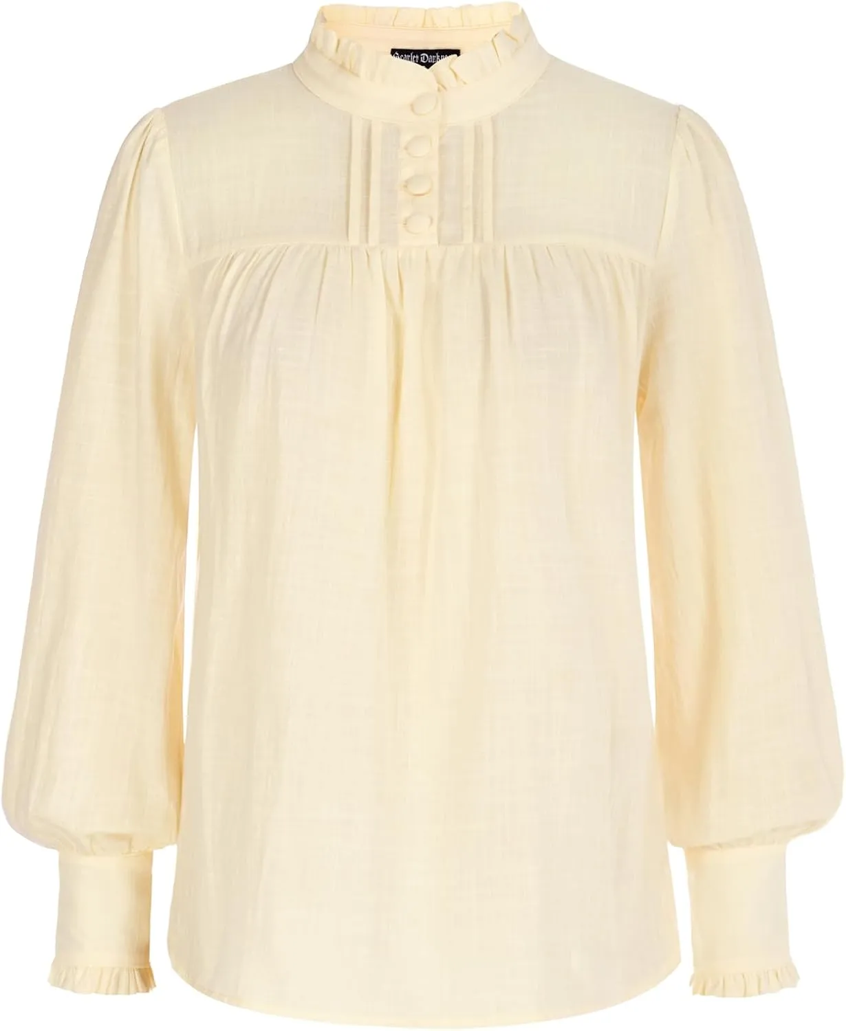 Scarlet Darkness Victorian Blouse for Women Cotton Long Sleeve Renaissance Shirt