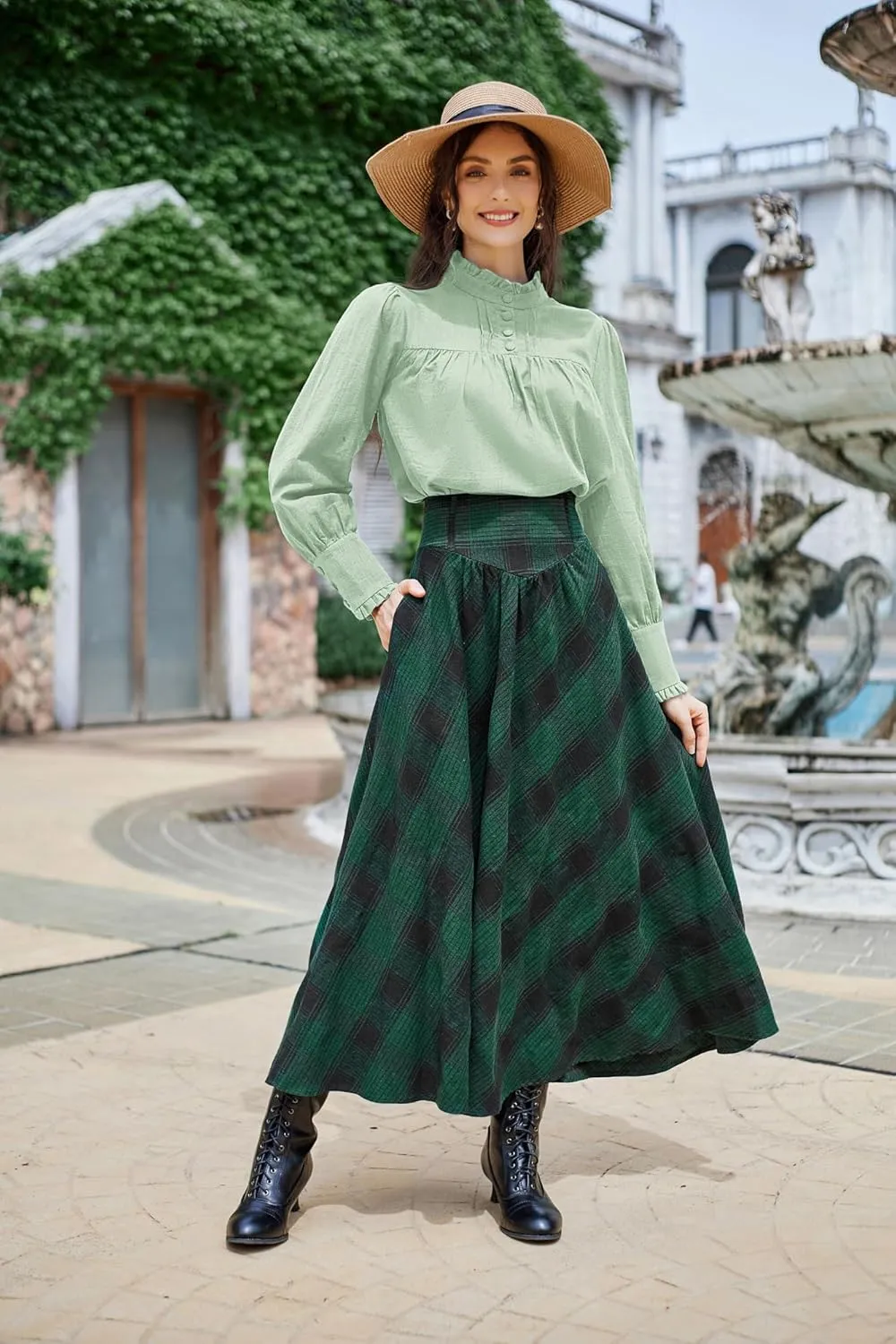 Scarlet Darkness Victorian Blouse for Women Cotton Long Sleeve Renaissance Shirt
