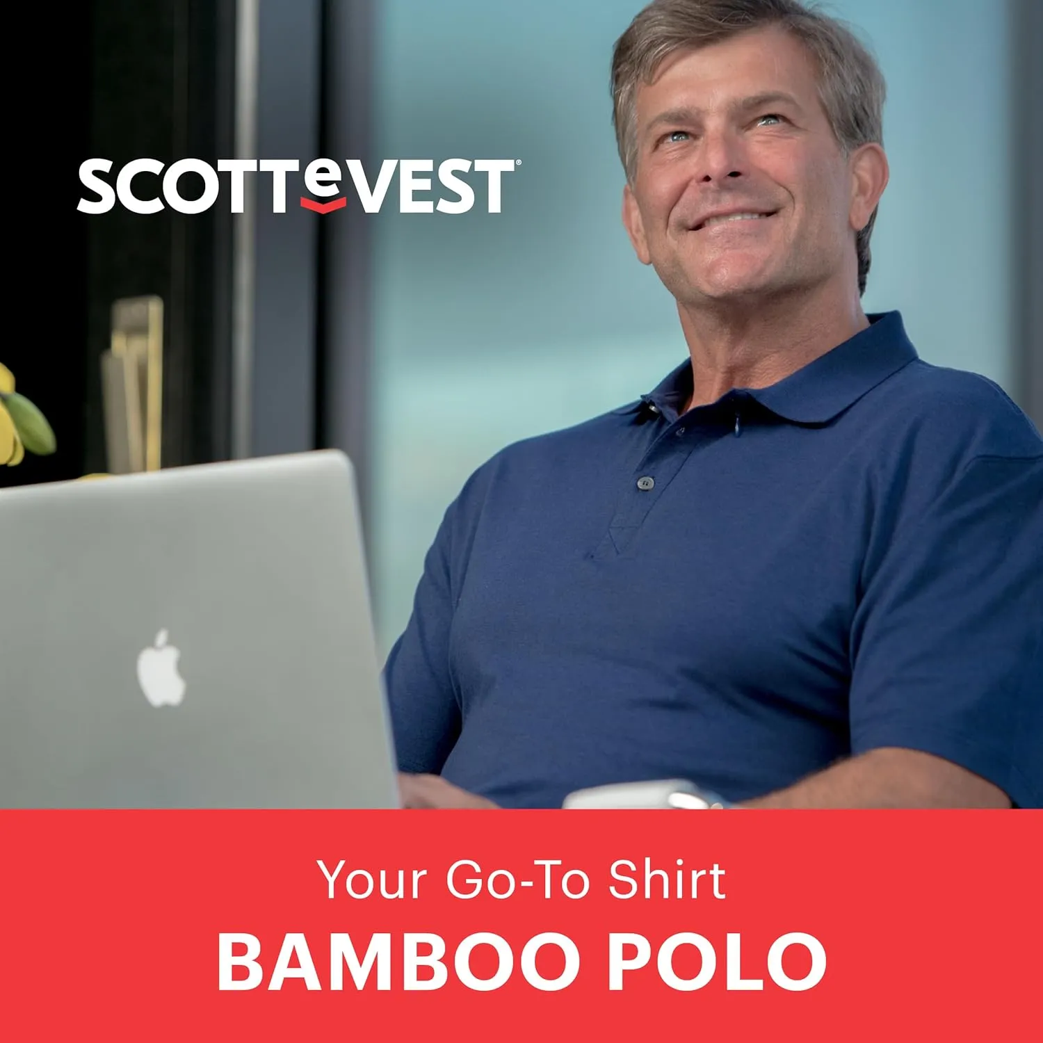 SCOTTeVEST Polo Shirt for Men - 3 Hidden Pockets - Breathable Moisture Wicking T-Shirt for Travel & More