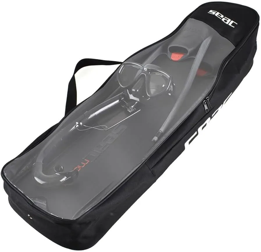 SEAC Tris Motus Set - Motus Camo Long Freediving Soft Powerful Fins, One Mask and Jet Snorkel