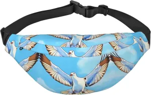 Seagulls in flight Large crossbody bag for travel and running, made of polyester, waterproof and soft fabric