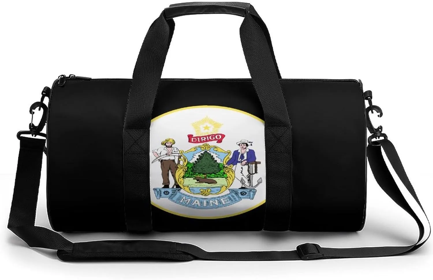 Seal of Maine Novelty Large Duffel Bag Lightweight Gym Bag Travel Tote Bags