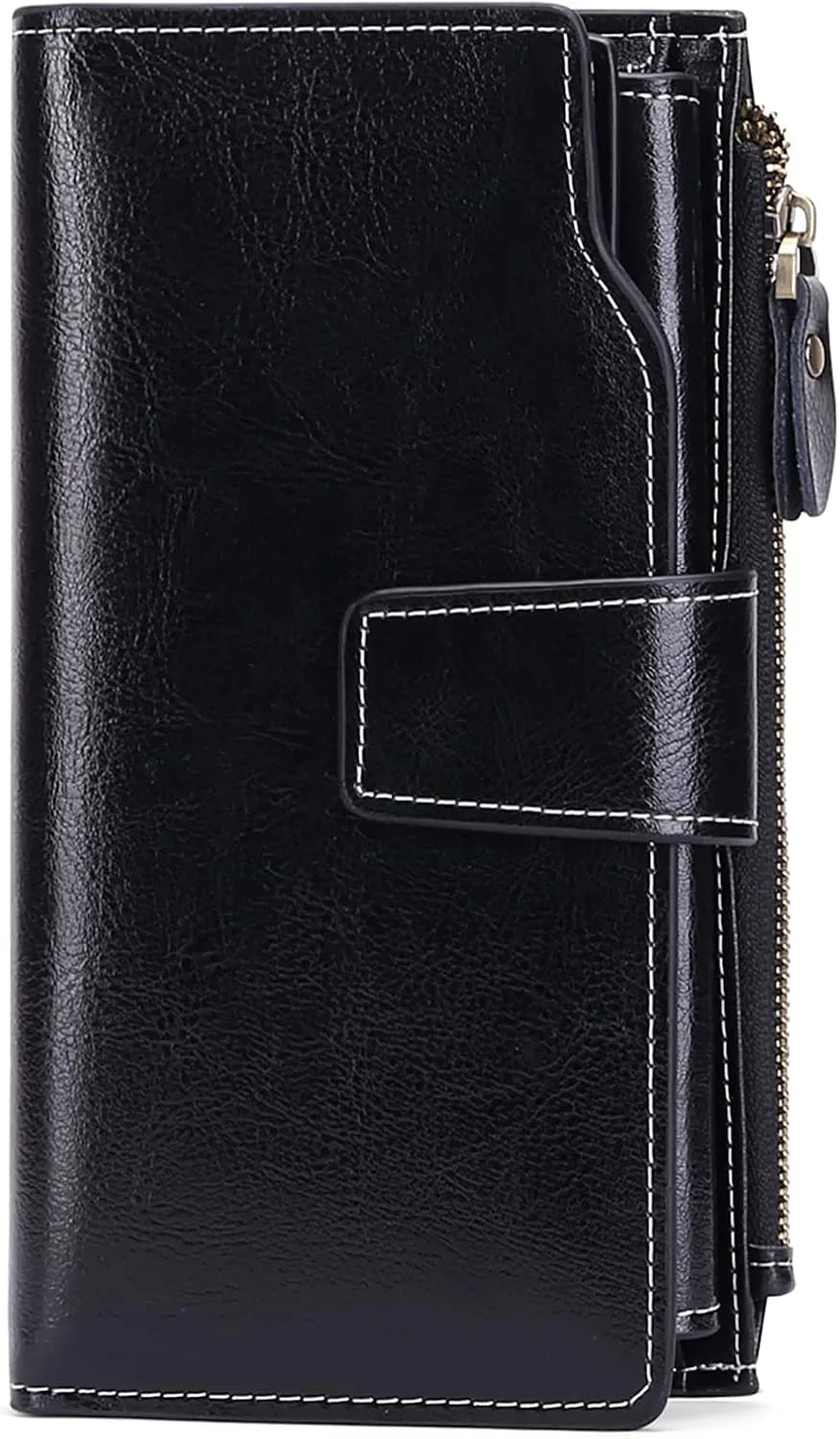 SENDEFN Women Leather Wallets RFID Blocking Clutch Card Holder Ladies Purse with Zipper Pocket