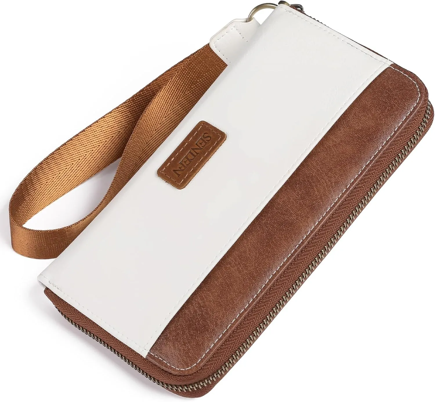 SENDEFN Womens Wallet Genuine Leather Wristlet Wallets for Women Clutch Credit Card Holder Zipper Around Long Purse