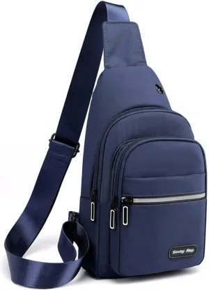 Seoky Rop Sling Bag Crossbody Backpack for Men Women Small Chest Shoulder Bag for Travel Hiking Daypack Blue