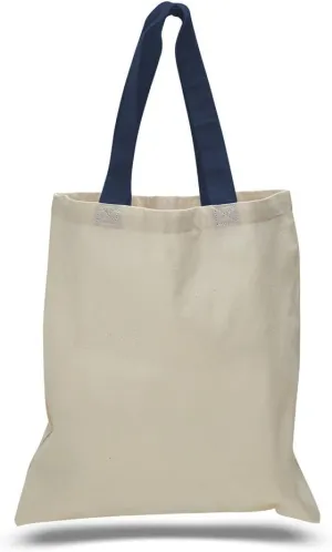 Set of 15- Cheap Cotton Tote Bags with Color Handles
