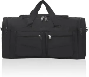 seyfocnia Large Duffel Bag for Men, 28" Heavy Duty Sports Gear Weekender Bag for Gym and Travel, Carry on Overnight Bag, Black