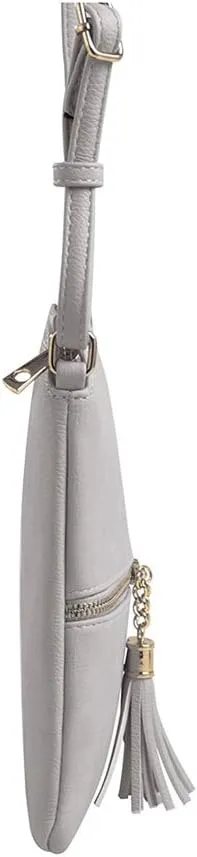 SG SUGU Lightweight Medium Crossbody Bag Shoulder Bag with Tassel and Zipper Pocket