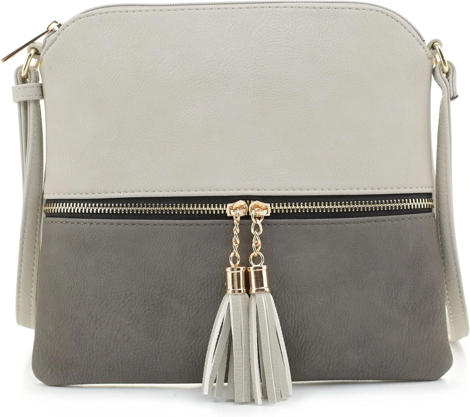 SG SUGU Lightweight Medium Crossbody Bag Shoulder Bag with Tassel and Zipper Pocket