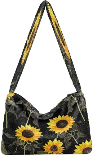 Shamrock and Tractor with Green Leaves Women Handbags Shoulder Bag, Soft Plush Bags, Womens Outdoor Bag