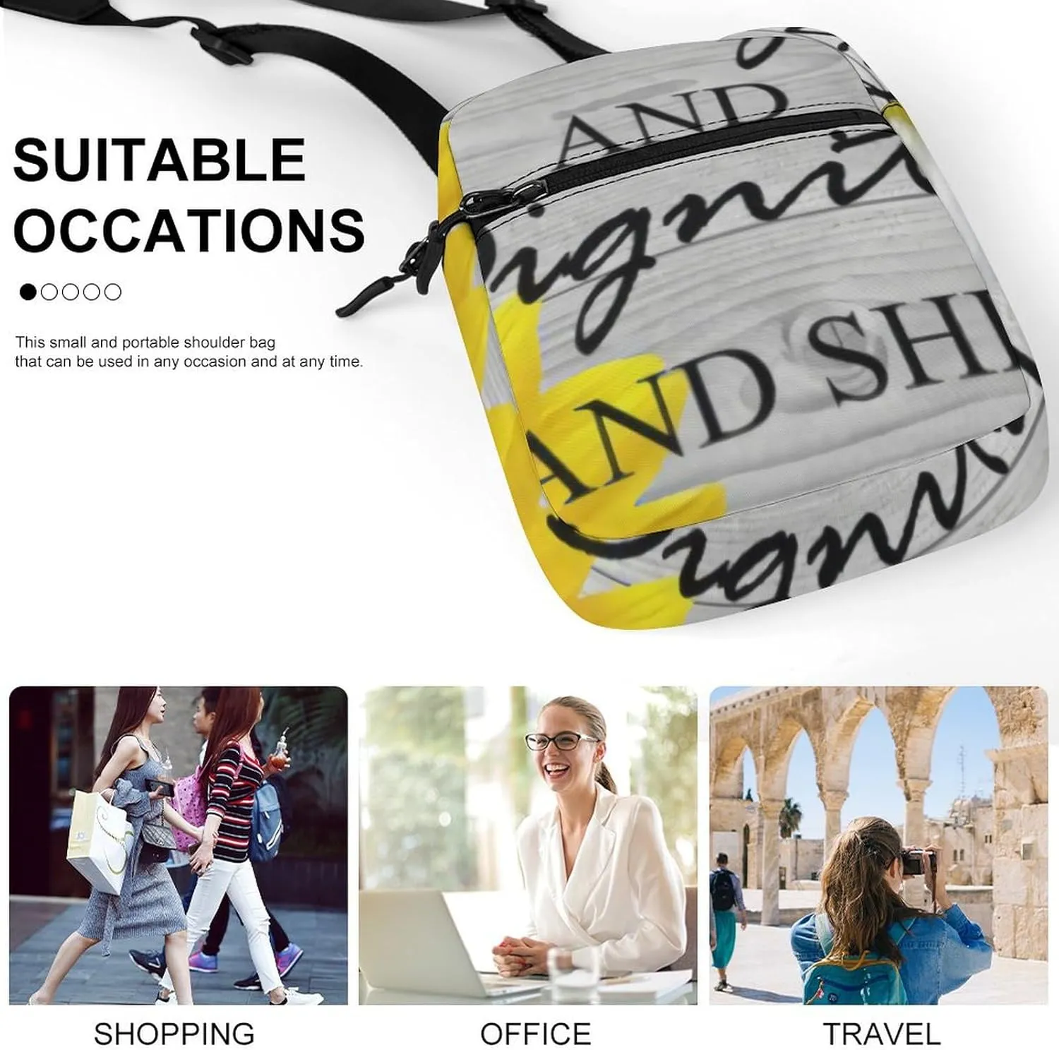 She Is Clothed in Strength And Dignity Proverbs Pattern Crossbody Bag Small Shoulder Bag Waterproof, Lightweight And Convenient