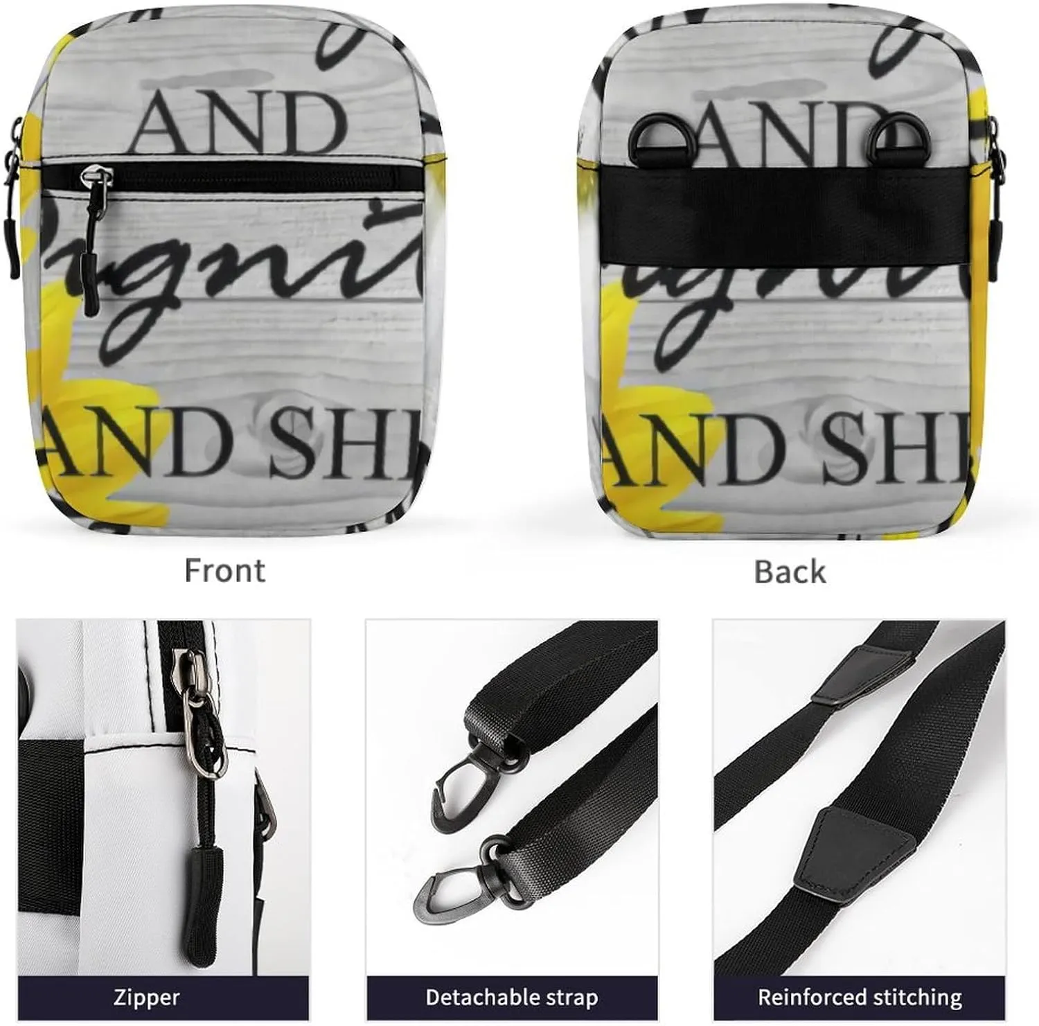 She Is Clothed in Strength And Dignity Proverbs Pattern Crossbody Bag Small Shoulder Bag Waterproof, Lightweight And Convenient