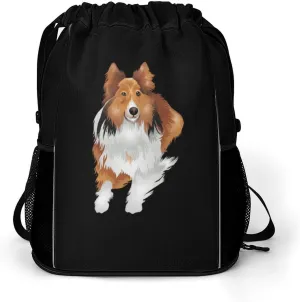 Sheltie Collie Shetland Sheepdog Gym Bag Workout Gym Backpack with Shoe Compartment Sports Bags for Women Men