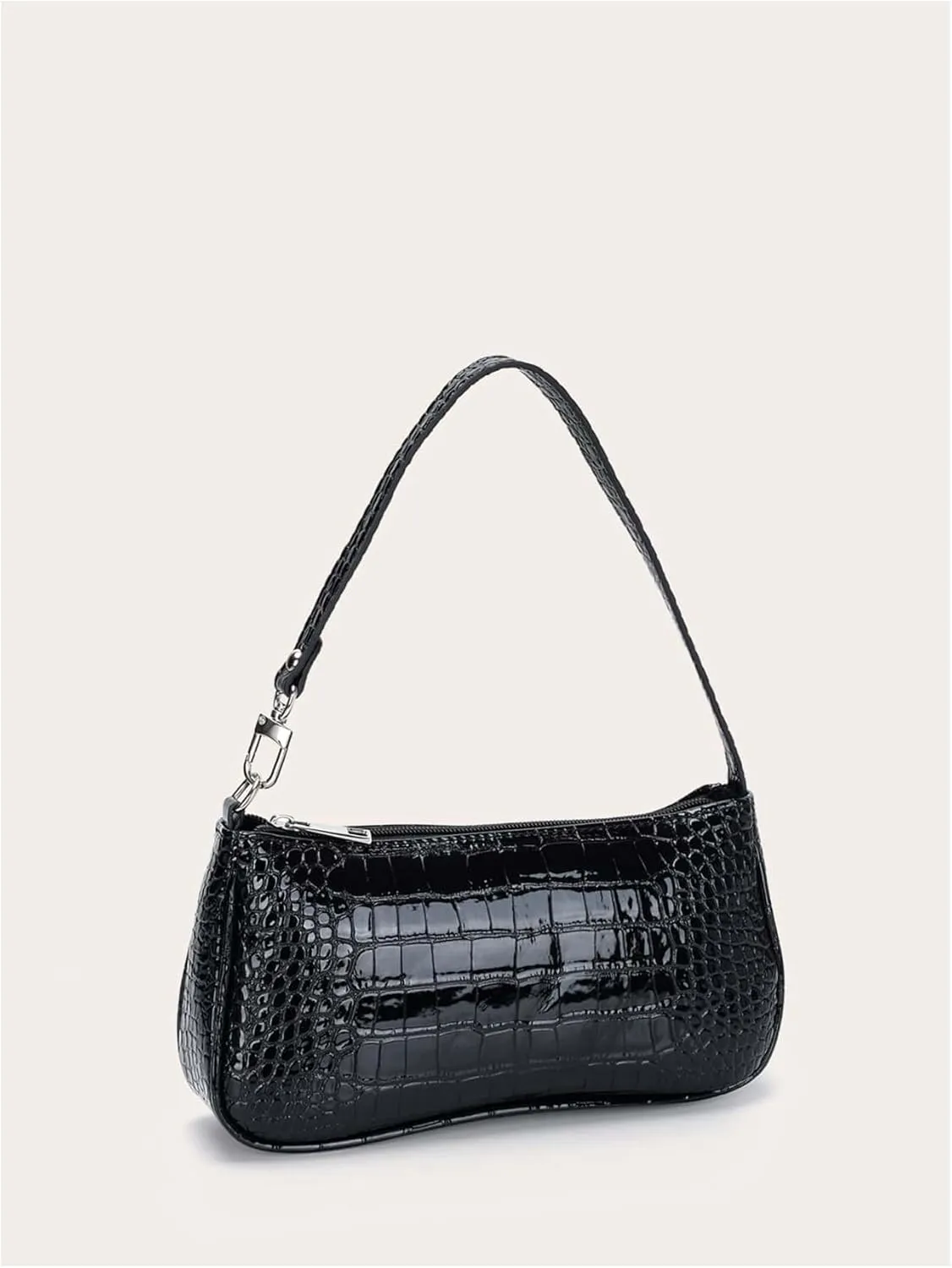 SHENHE Women's Small Shoulder Bag Y2k Crocodile Embossed PU Leather Clutch Purse Handbag
