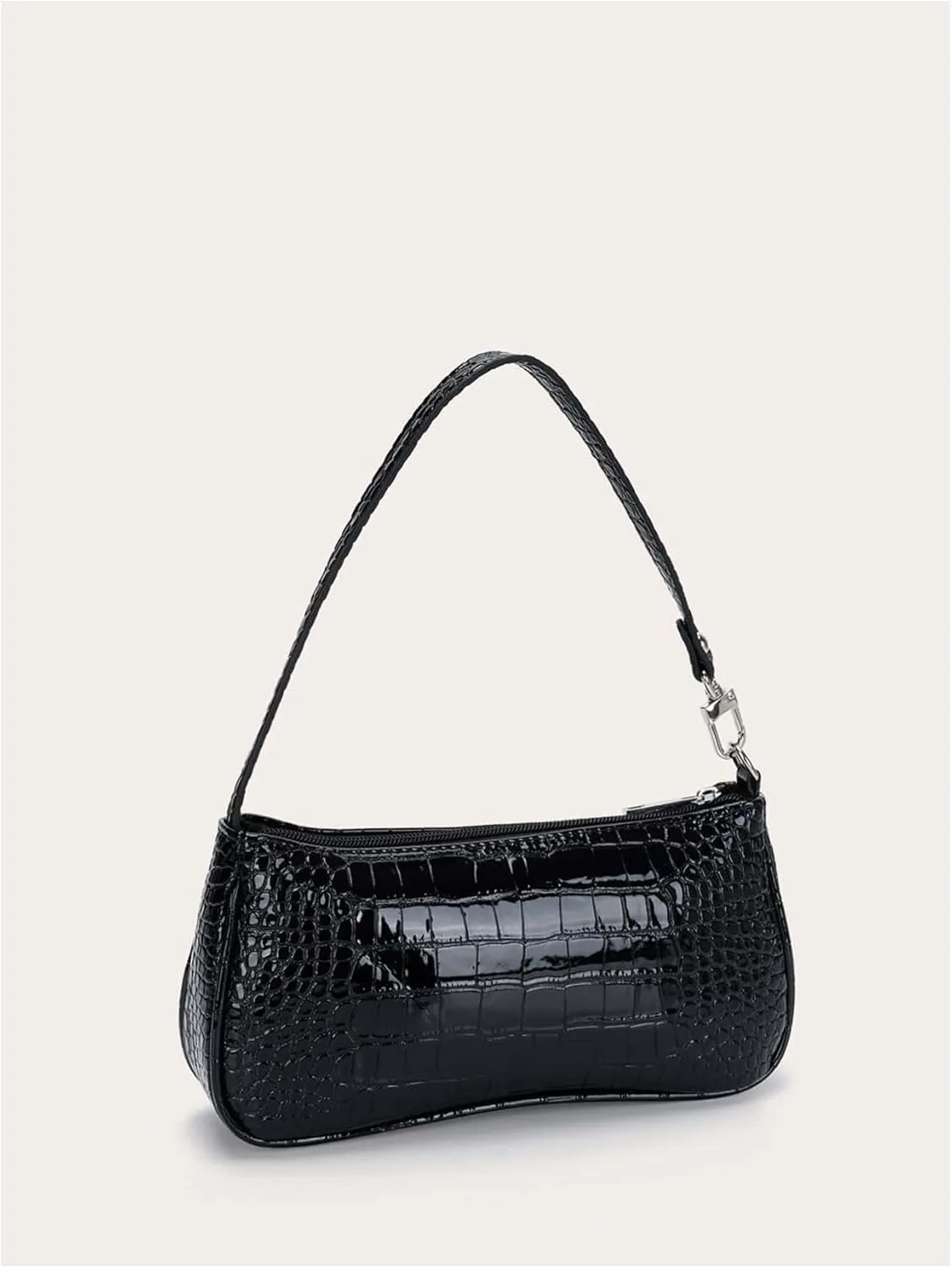 SHENHE Women's Small Shoulder Bag Y2k Crocodile Embossed PU Leather Clutch Purse Handbag