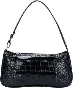 SHENHE Women's Small Shoulder Bag Y2k Crocodile Embossed PU Leather Clutch Purse Handbag