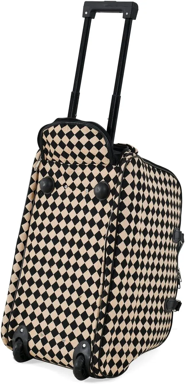 Shop LC Set of 2 Beige with Butterfly Travel Bag - Large Wheeled Rolling Duffel Bag and Small Duffel Bag Mothers Day Gifts