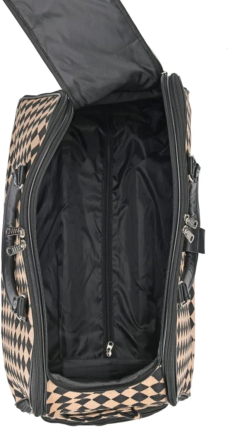 Shop LC Set of 2 Beige with Butterfly Travel Bag - Large Wheeled Rolling Duffel Bag and Small Duffel Bag Mothers Day Gifts