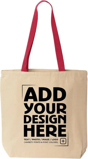 shop4ever Personalized Custom Design Your Own Cotton Canvas Tote Reusable Shopping Bag
