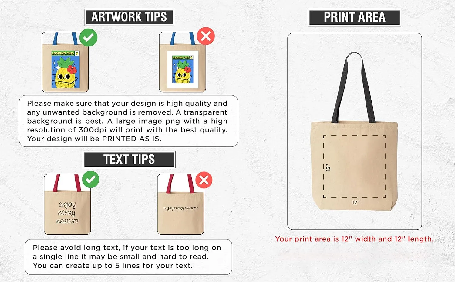shop4ever Personalized Custom Design Your Own Cotton Canvas Tote Reusable Shopping Bag