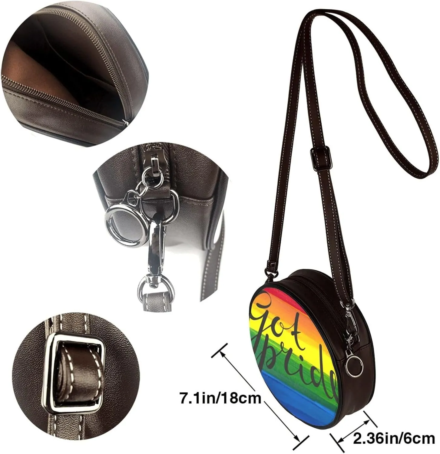 Shoulder Bag Circle Crossbody Bag for Women, Vintage Shoulder Purse, Round Purses Bag for Women