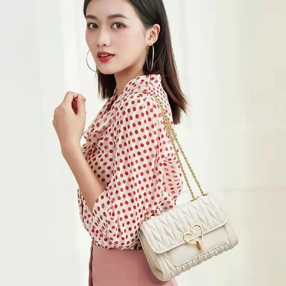 Shoulder Bag for Women Small Crossbody Purse Leather Fashion Handbags with Chain Strap