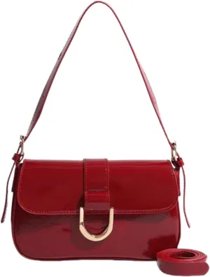 Shoulder Bag for Women, Small Shoulder Purse with 2 Straps, Casual Crossbody Bag Vintage Leather Handbags with Zipper