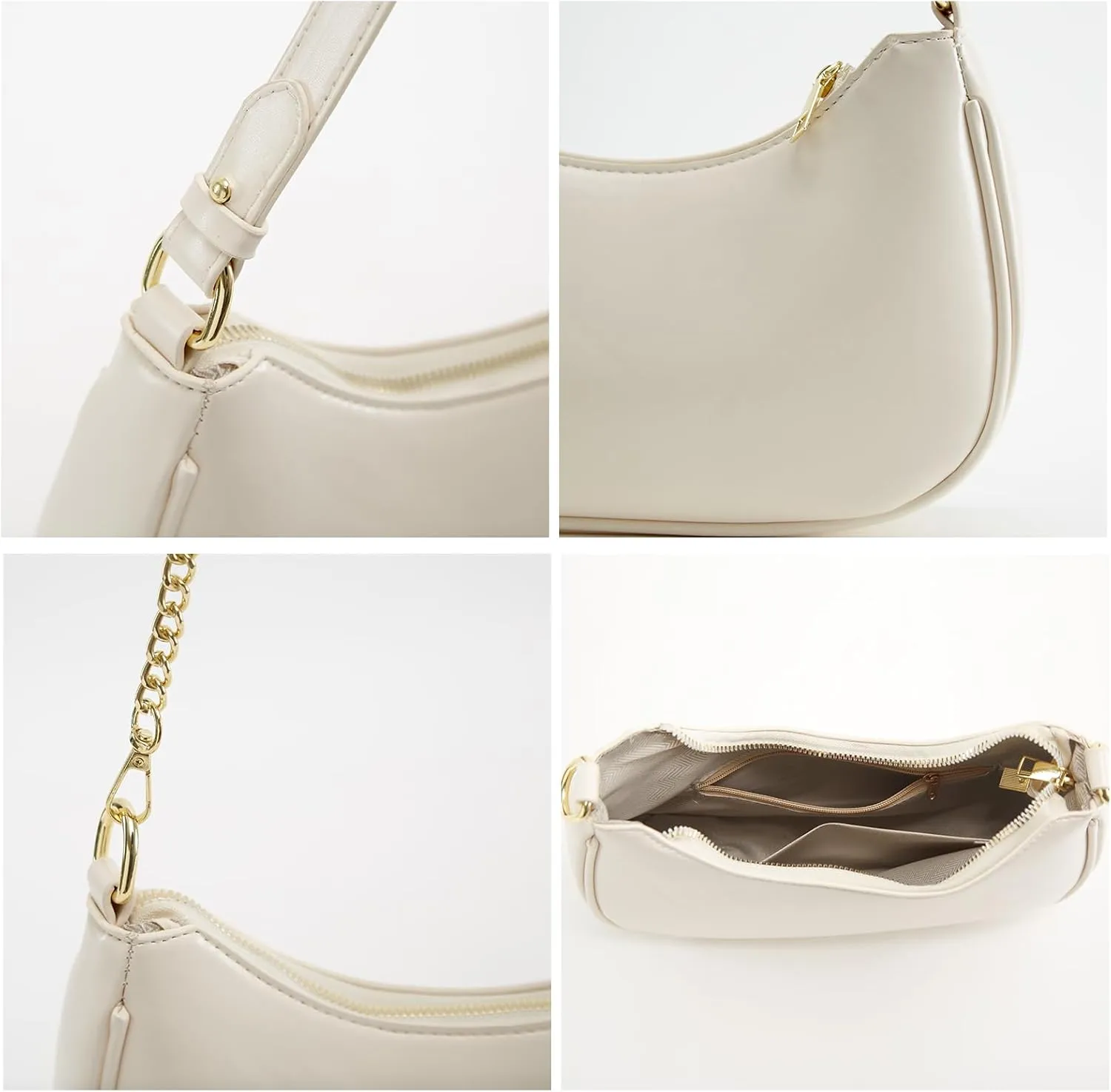 Shoulder Bag for Women Y2K Trendy Hobo Handbags Purse Vegan Leather Clutch Handbag with 2 Adjustable Removable Straps