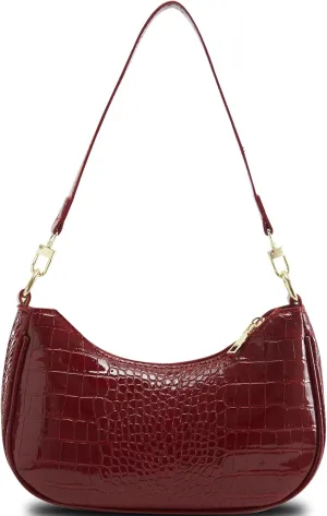 Shoulder Bag for Women Y2K Trendy Hobo Handbags Purse Vegan Leather Clutch Handbag with 2 Adjustable Removable Straps