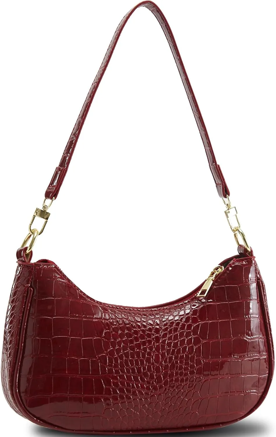 Shoulder Bag for Women Y2K Trendy Hobo Handbags Purse Vegan Leather Clutch Handbag with 2 Adjustable Removable Straps
