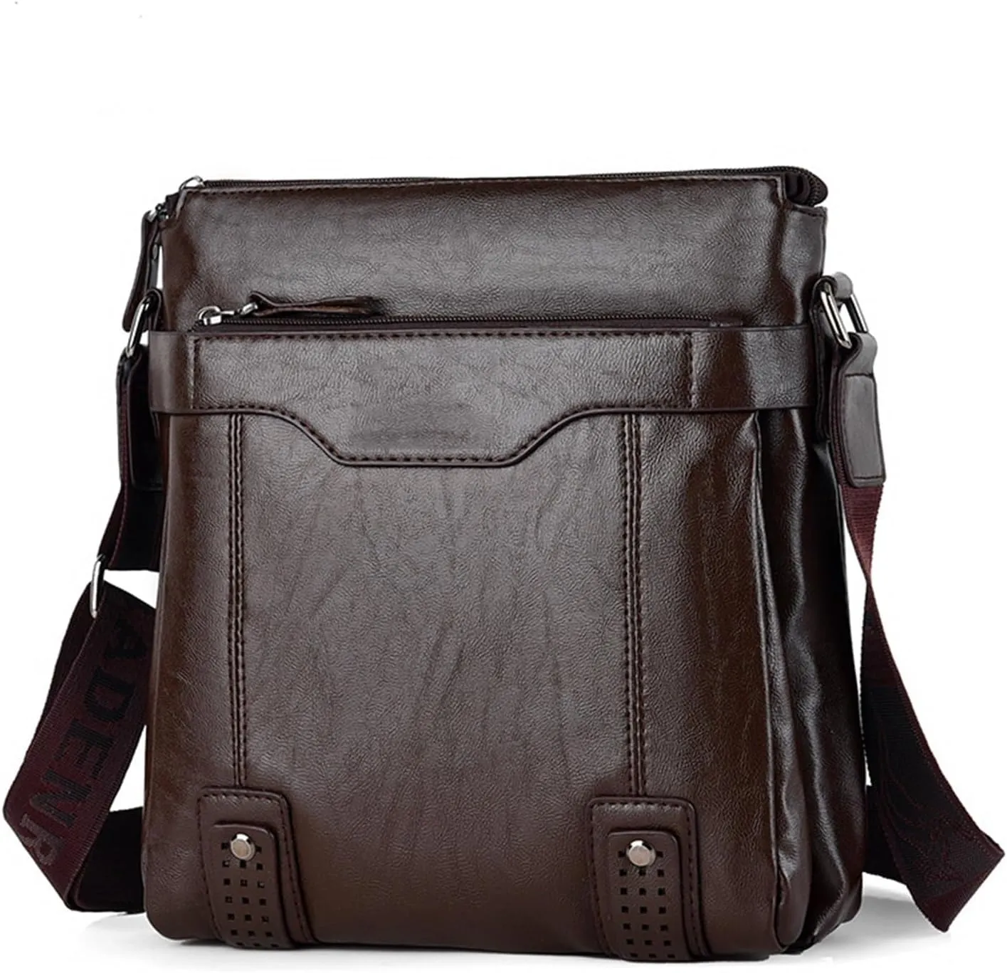 Shoulder Bag Men's Casual Crossbody Bag Business Soft Body Bag Messenger Bag(B)