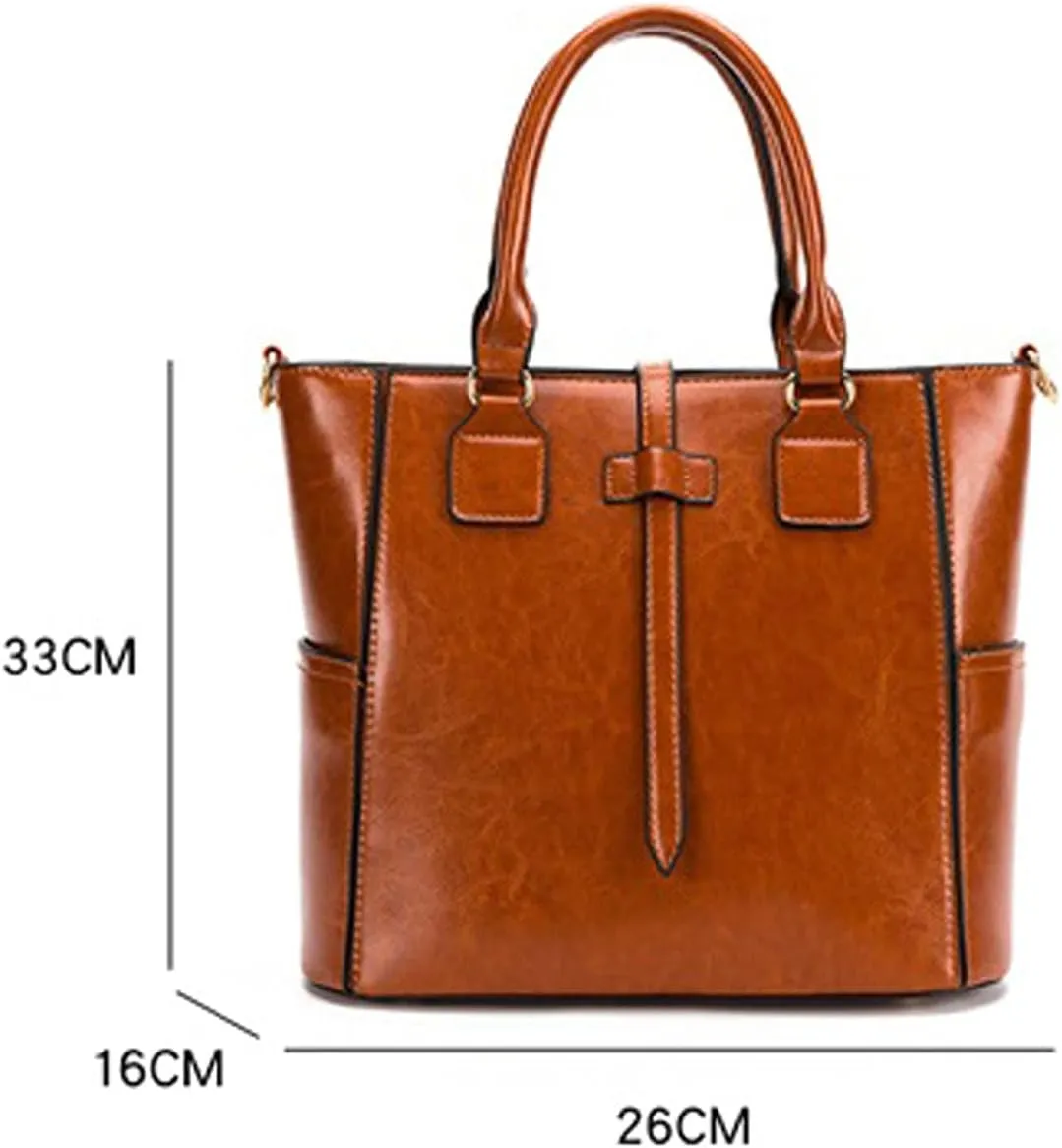 Shoulder bag Quality Soft Leather Ladies PU Leather Large Capacity Handbag Stitching Design Casual Shoulder Bag