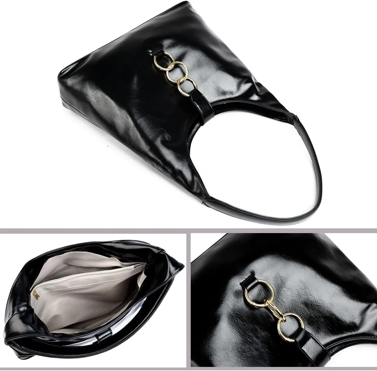 Shoulder Bag Retro Classic Purse Clutch Shoulder Tote HandBag with Zipper Closure for Women