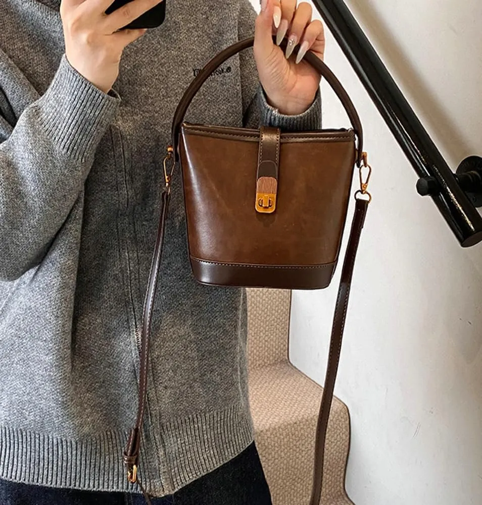 Shoulder Bags for Women Tote Bag Retro PU Leather Crossbody Bag Vinatge Soft Shoulder Purses Handbags