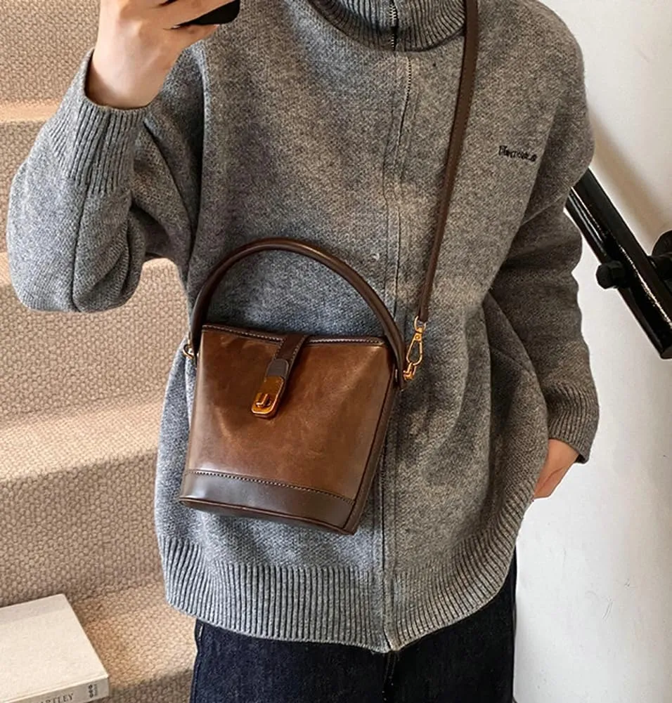 Shoulder Bags for Women Tote Bag Retro PU Leather Crossbody Bag Vinatge Soft Shoulder Purses Handbags