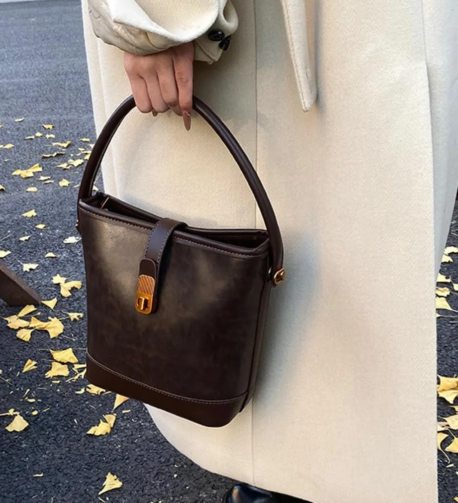Shoulder Bags for Women Tote Bag Retro PU Leather Crossbody Bag Vinatge Soft Shoulder Purses Handbags