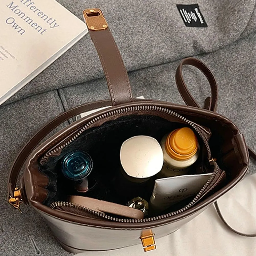 Shoulder Bags for Women Tote Bag Retro PU Leather Crossbody Bag Vinatge Soft Shoulder Purses Handbags