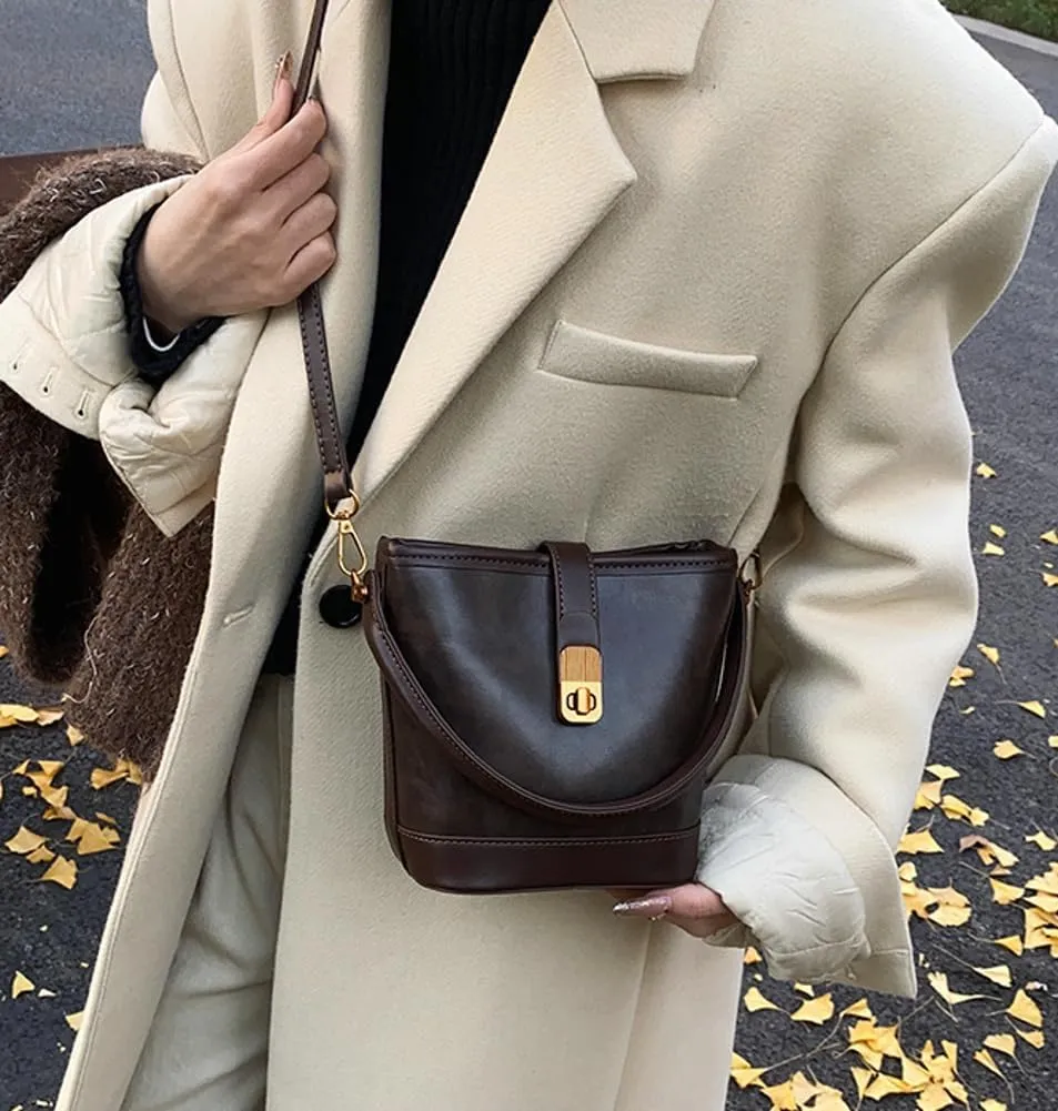 Shoulder Bags for Women Tote Bag Retro PU Leather Crossbody Bag Vinatge Soft Shoulder Purses Handbags