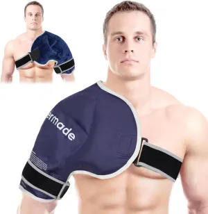 Shoulder Ice Pack Rotator Cuff Cold Therapy, Ice Pack for Shoulder Pain Relief, Hot Cold Shoulder Compression for Men Women Reusable Flexible Compression Shoulder Gel Cold Pack Wrap