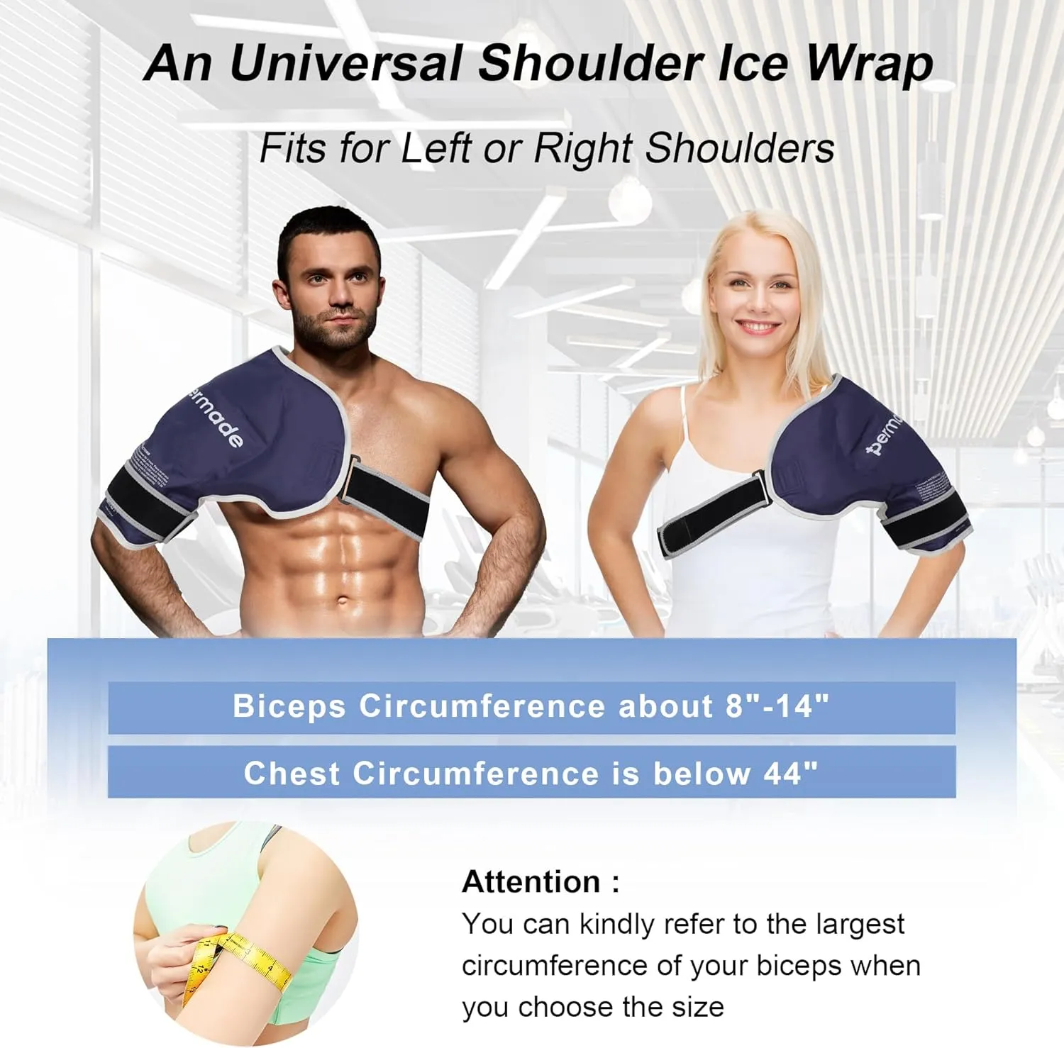 Shoulder Ice Pack Rotator Cuff Cold Therapy, Ice Pack for Shoulder Pain Relief, Hot Cold Shoulder Compression for Men Women Reusable Flexible Compression Shoulder Gel Cold Pack Wrap