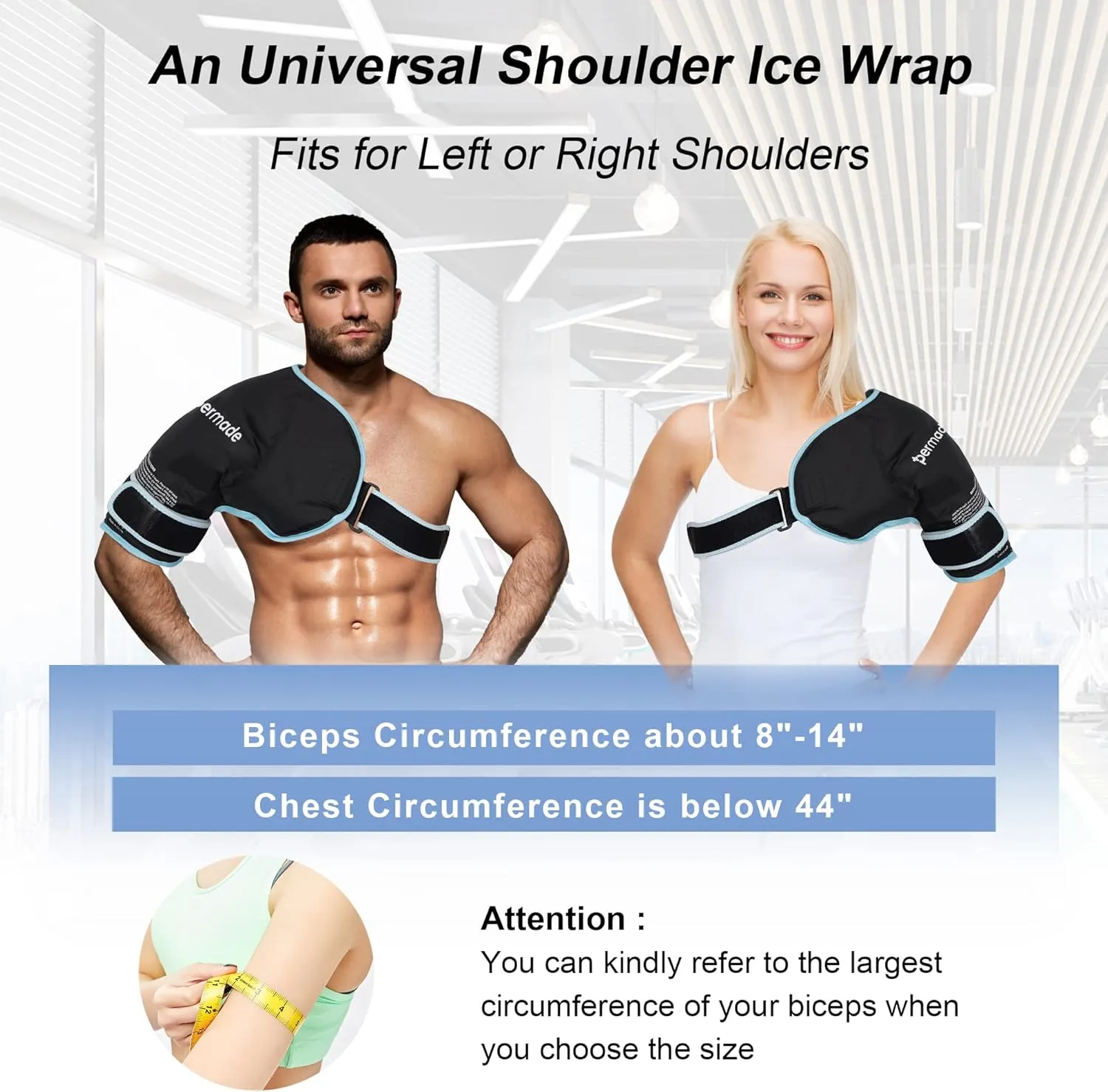 Shoulder Ice Pack Rotator Cuff Cold Therapy, Shoulder Pain Relief Reusable Large Gel Ice Packs for Shoulder Injuries, Hot Cold Shoulder Compression for Men Women Left Right Rotator Cuff Relief