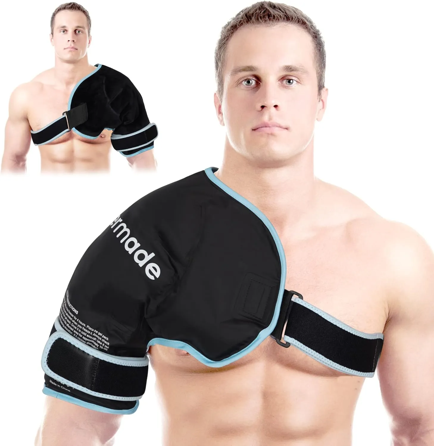Shoulder Ice Pack Rotator Cuff Cold Therapy, Shoulder Pain Relief Reusable Large Gel Ice Packs for Shoulder Injuries, Hot Cold Shoulder Compression for Men Women Left Right Rotator Cuff Relief
