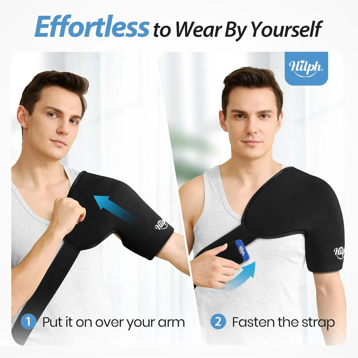 Shoulder Ice Pack Wrap with Targeted Double-Layer Gel for Trapezius & Rotator Cuff Cold Therapy, Reusable Gel Cold Pack for Shoulder & Arm Pain Relief, Better Putting On & Off, Large