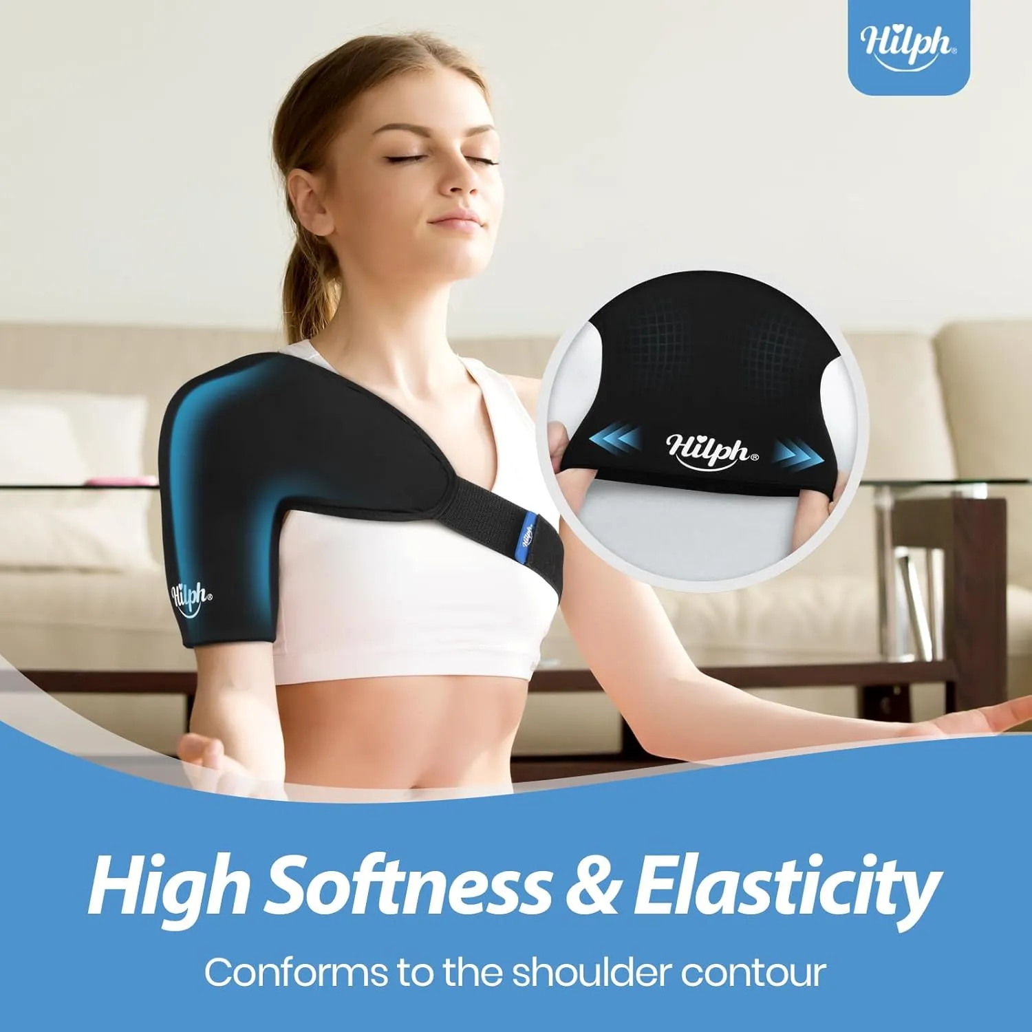 Shoulder Ice Pack Wrap with Targeted Double-Layer Gel for Trapezius & Rotator Cuff Cold Therapy, Reusable Gel Cold Pack for Shoulder & Arm Pain Relief, Better Putting On & Off, Large