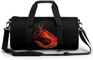 Shrimp Seafood Novelty Large Duffel Bag Lightweight Gym Bag Travel Tote Bags