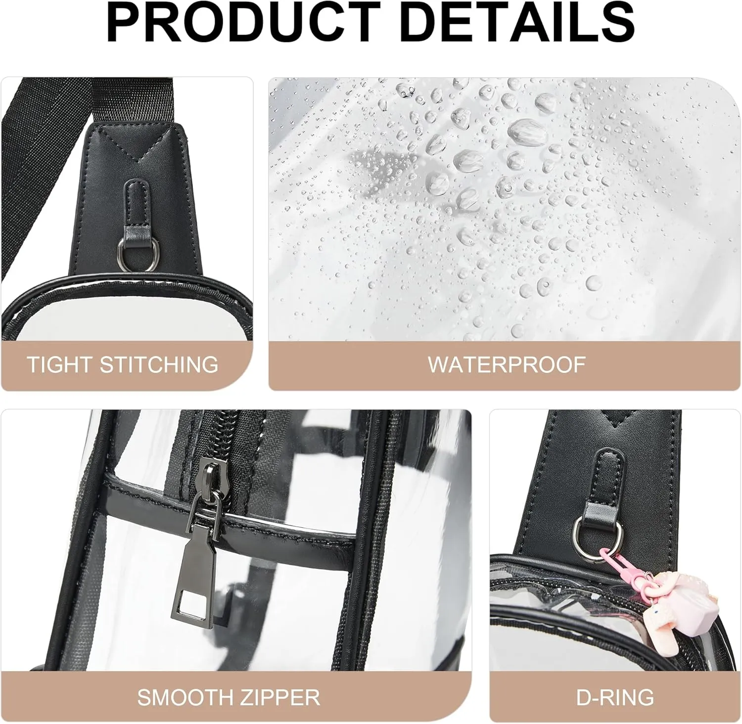 Shrrie Clear Bag for Stadium Events Transparent Crossbody Sling Bag for Women & Men - Stadium Approved, Concerts & Sports