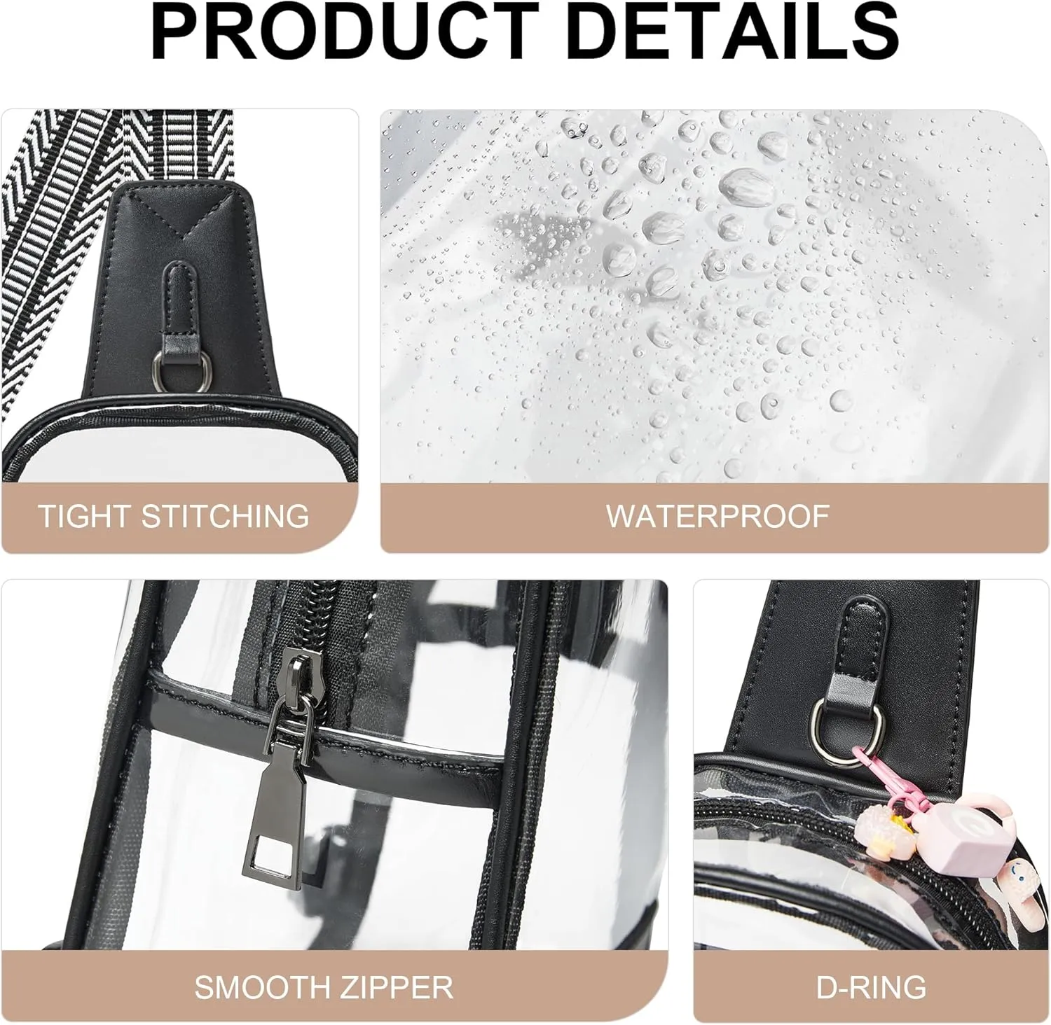 Shrrie Clear Bag for Stadium Events Transparent Crossbody Sling Bag for Women & Men - Stadium Approved, Concerts & Sports